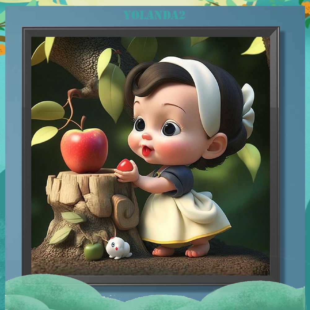 Bộ Tranh Đính Đá 5D Họa Tiết Em Bé Dễ Thương Độc Đáo DIY Dùng Trang Trí Nhà Cửa