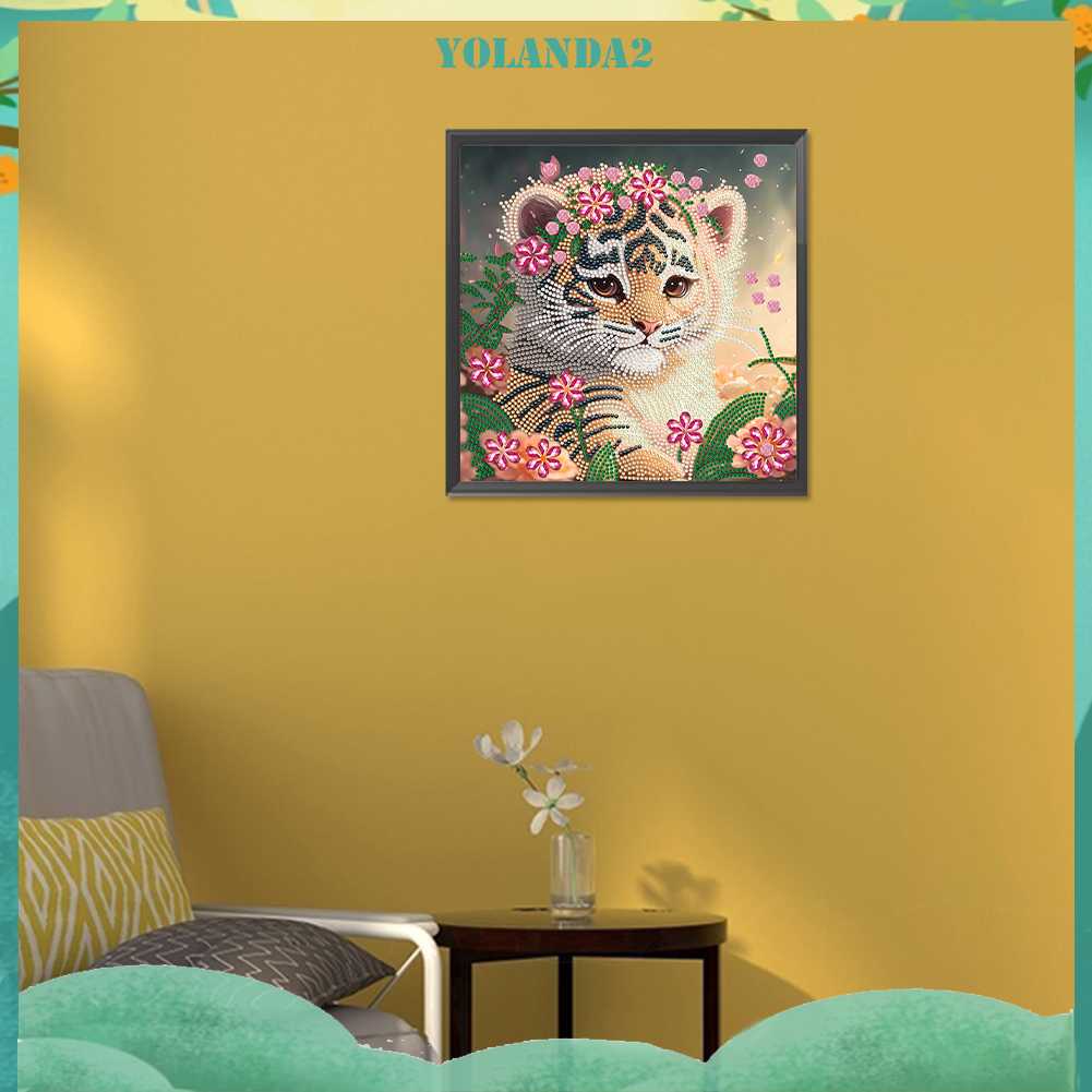 Tranh Đính Đá Hình Chú Hổ 5D Nghệ Thuật Tự Làm Thủ Công Treo Trang Trí Nội Thất