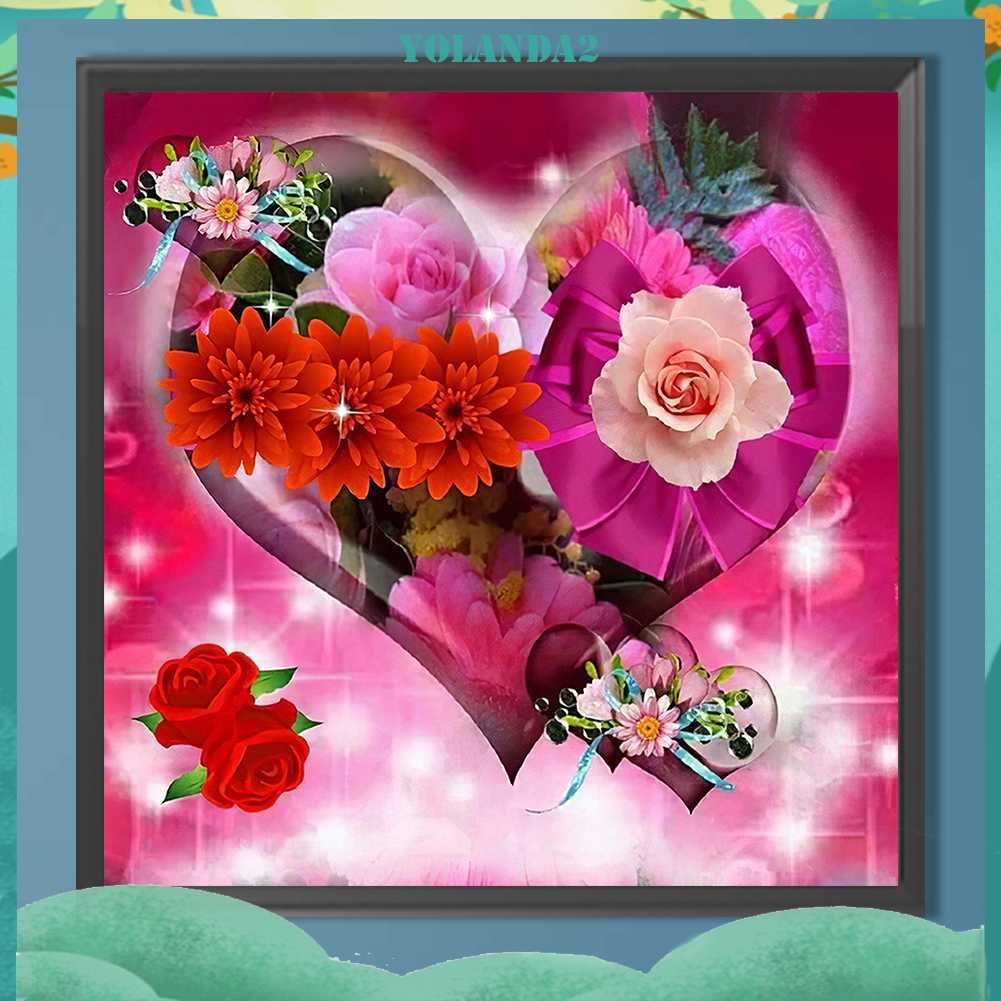 Tranh Đính Đá Kim Cương Toàn Bộ 5D DIY Hình Vẽ Hoa Trang Trí Nhà Cửa