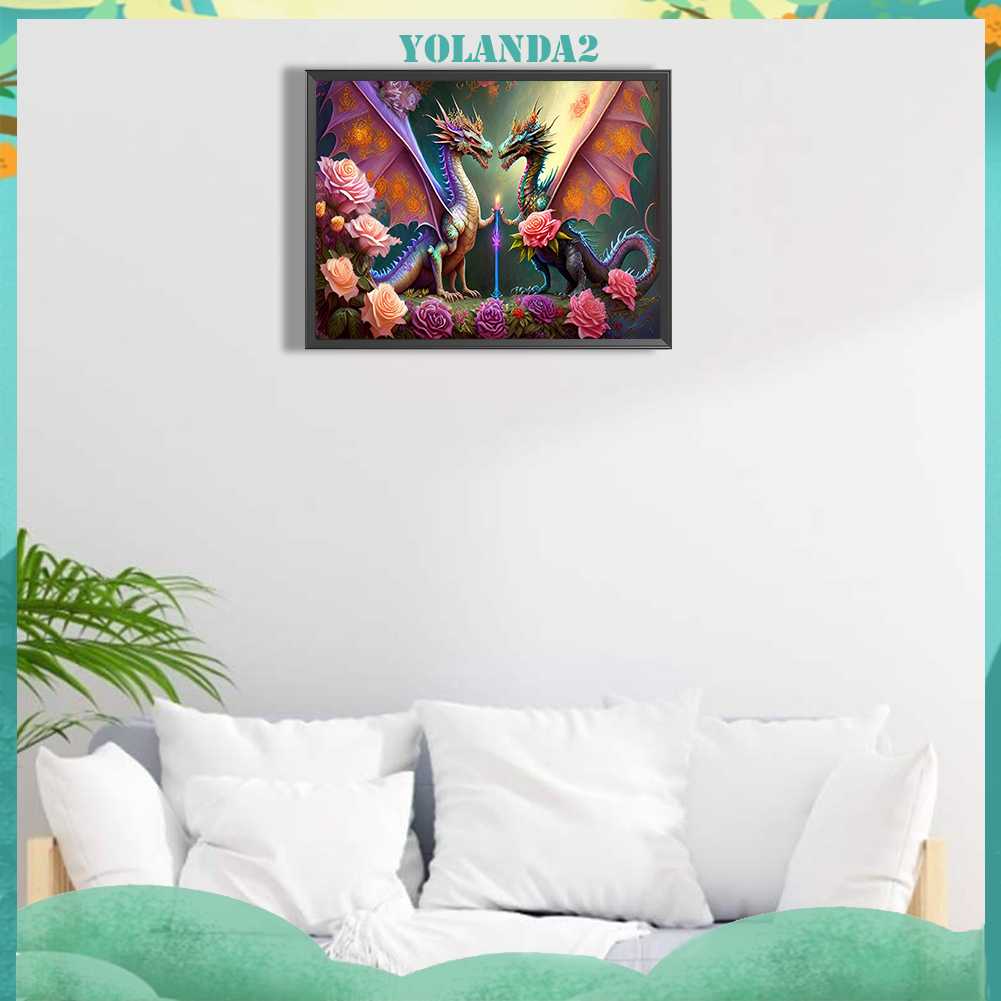 Tranh Đính Đá Kim Cương Toàn Bộ 5D DIY Hình Vẽ Khủng Long