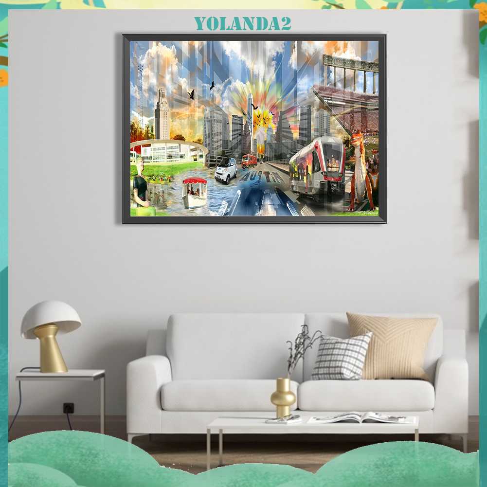 Tranh Đính Đá Kim Cương Toàn Bộ 5D DIY Hình Vẽ Trừu Tượng Trang Trí Nhà Cửa