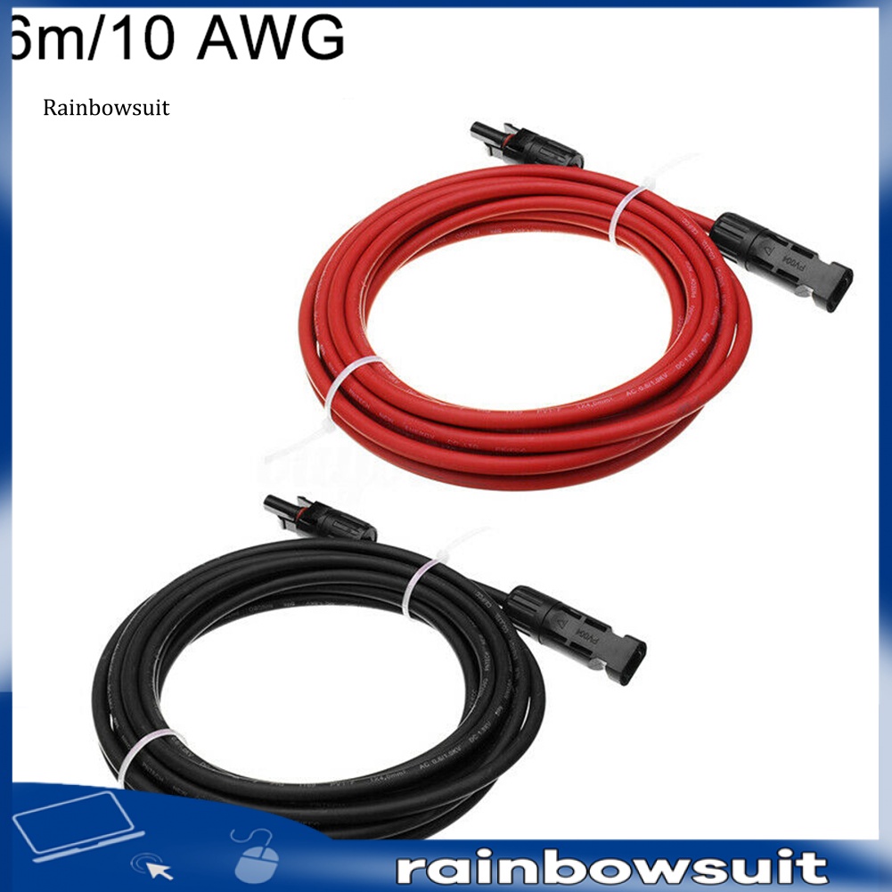 Set 2 Dây Cáp Nối Dài Tấm Pin Năng Lượng Mặt Trời 1 / 2 / 3 / 4 / 5 / 6 / 7m 10 / 12 AWG