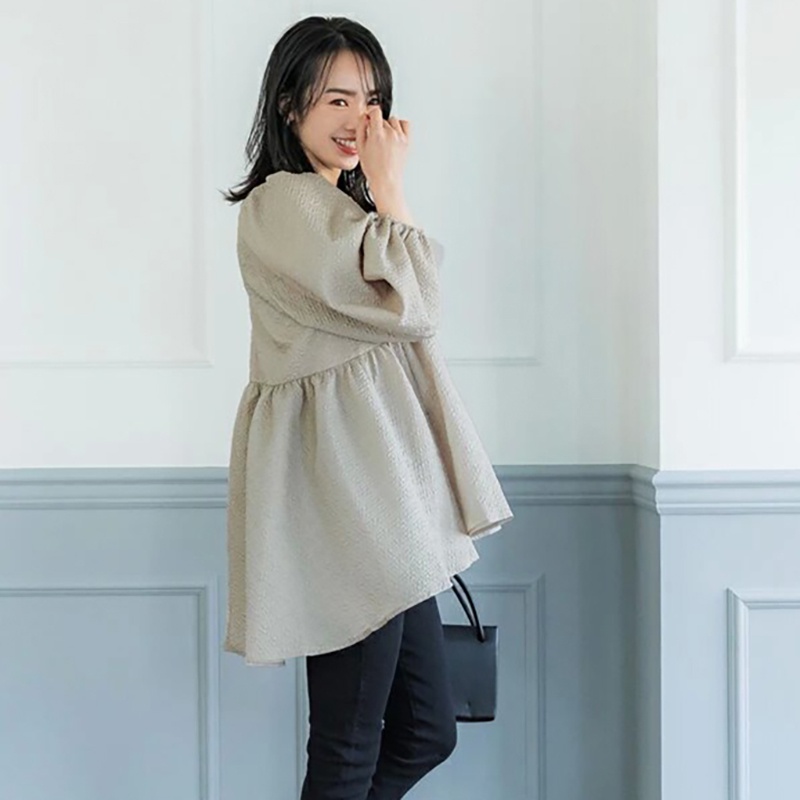 Hàng Mới Về Áo Sơ Mi Dập Nổi Dài Tay Nhật Bản Mới 2023 4 Màu Tùy Chọn Cho Nữ