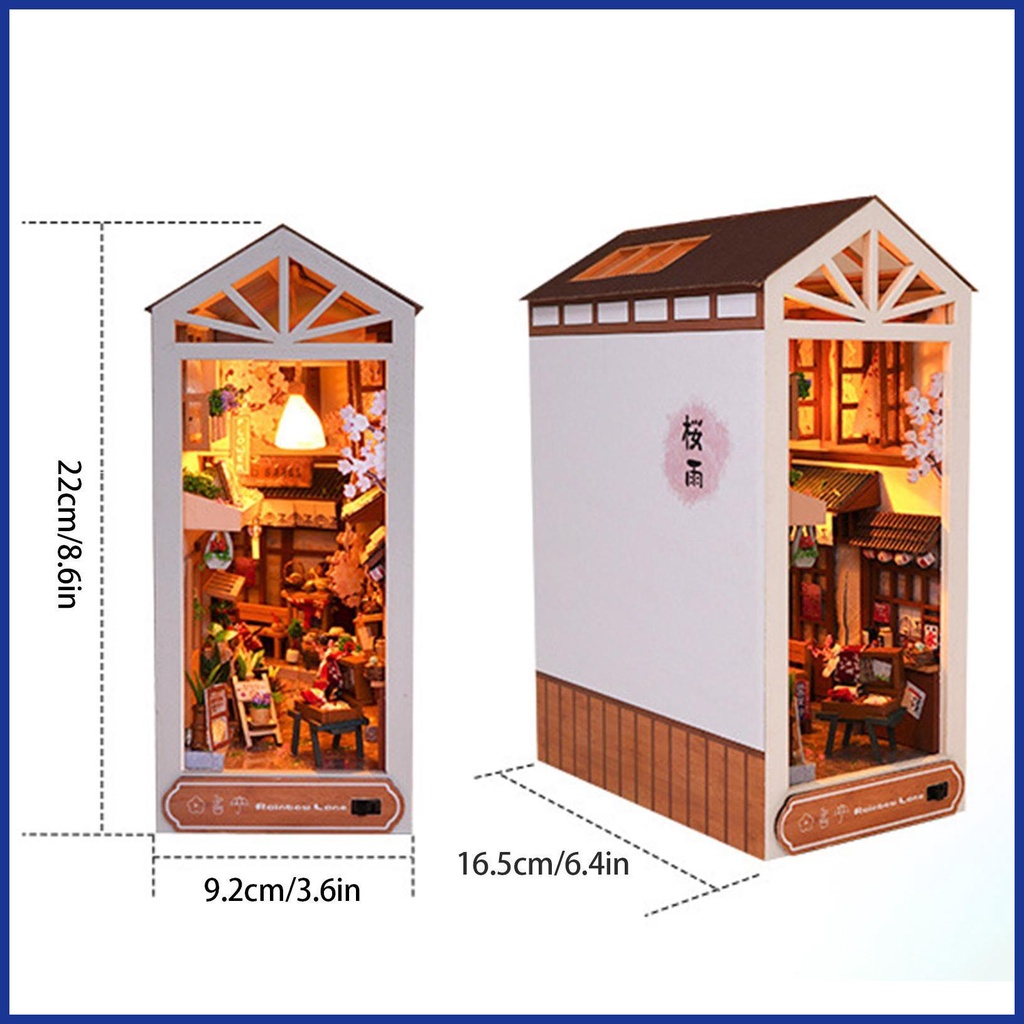 Sách Nook After The Rain Book Nook Kệ Đứng Để Góc Sách DIY Bộ Đồ Chơi Nhà Búp Bê Aavn