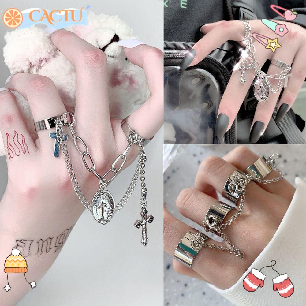 Nhẫn Thời Trang Khắc Chữ Thập Đức Mẹ Mary Có Thể Điều Chỉnh