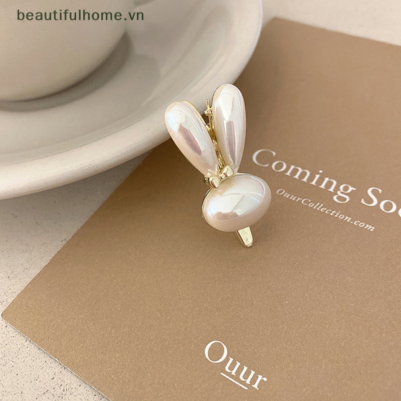 1 Kẹp Tóc Hình Thỏ Đính Ngọc Trai Thời Trang Cho Nữ