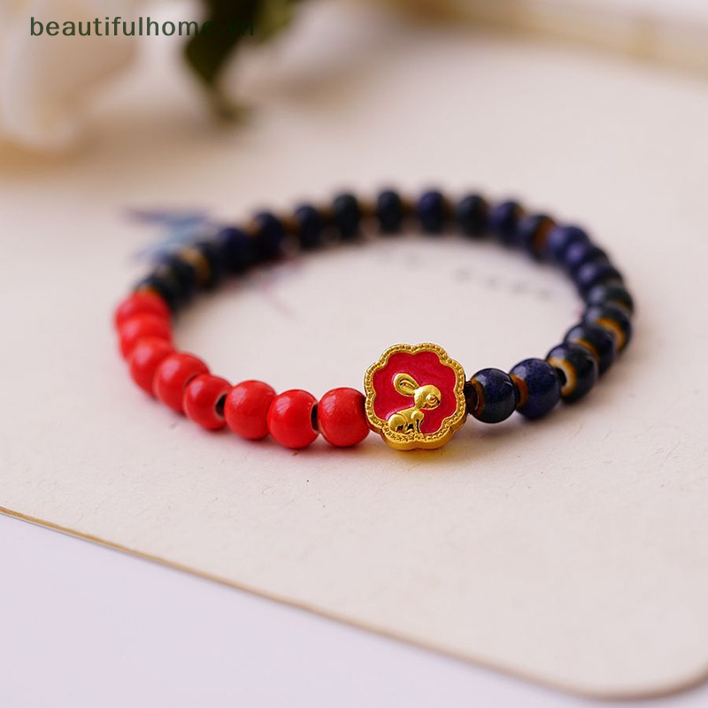 [beautifulhome] Vòng Tay Hạt Gốm Sứ Hình Thỏ Dễ Thương Phong Cách Trung Hoa Làm Quà Tặng Trang Sức Đám Cưới / Năm Mới [beauty]