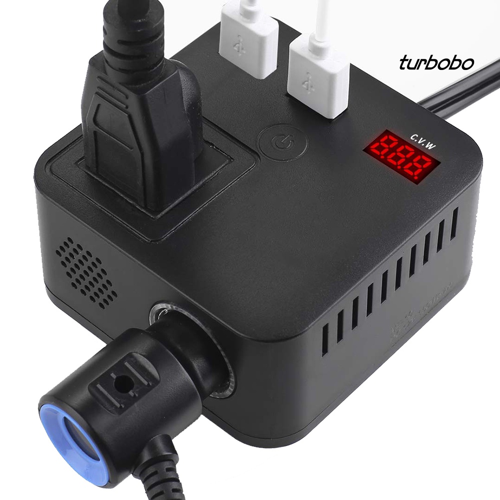 Bộ Chuyển Đổi Nguồn Điện 150W Kỹ Thuật Số USB QC3.0 DC12V Sang AC220V Cho Xe Hơi