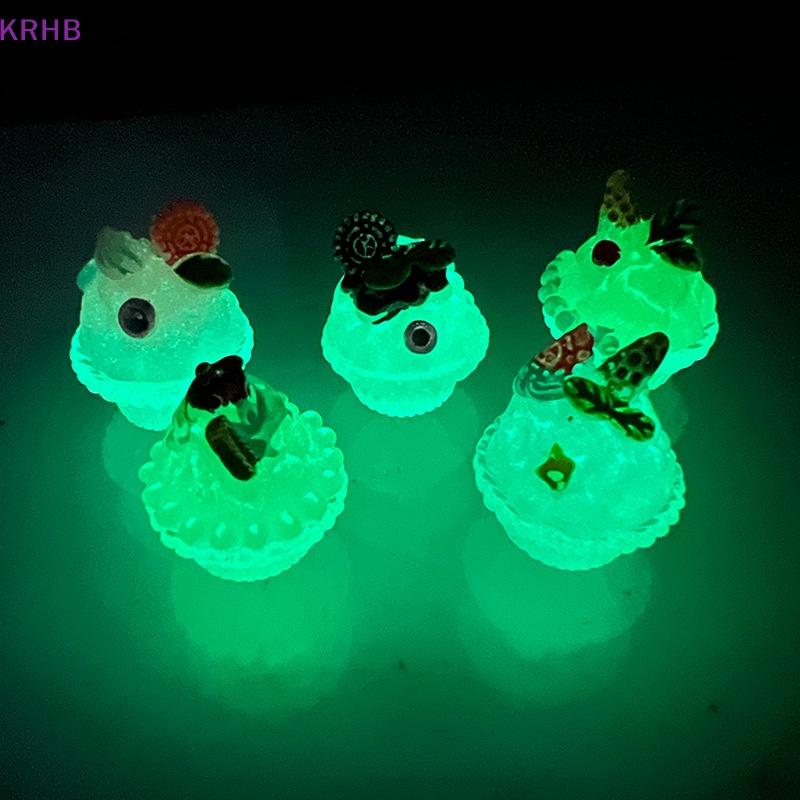 Set 5 Phụ Kiện Trang Trí Nghệ Thuật Màu Dạ Quang DIY Bằng Nhựa Resin Mới