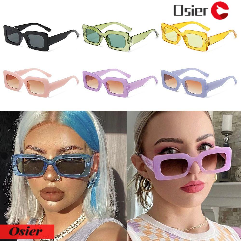 Kính Mát Hình Chữ Nhật Màu Sắc Ngọt Ngào Thời Trang Cho Nam Và Nữ 1 Cái