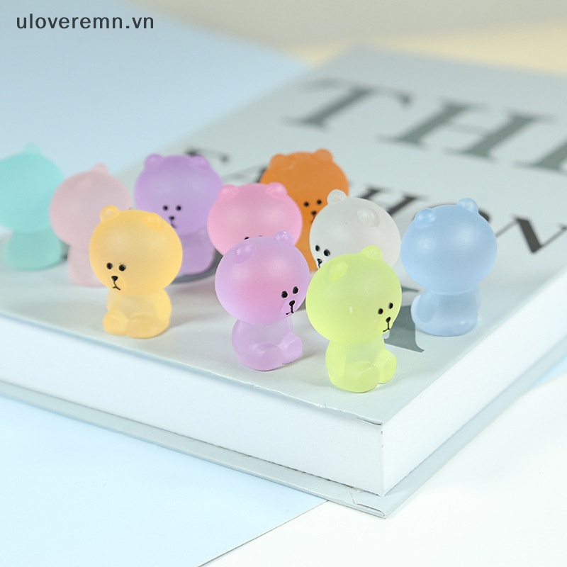 Mô Hình Chú Gấu Hoạt Hình Mini 3.4cm Bằng Nhựa Resin Nhiều Màu Trang Trí Sổ Tay DIY