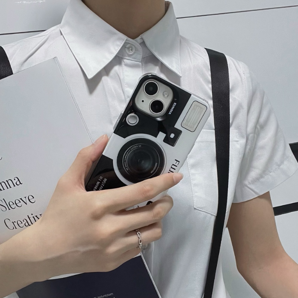 Ốp Điện Thoại TPU Silicone Mềm Trong Suốt Chống Sốc In Hình Máy Ảnh Cổ Điển Cho iPhone 14 Plus 13 12 11 Pro Max