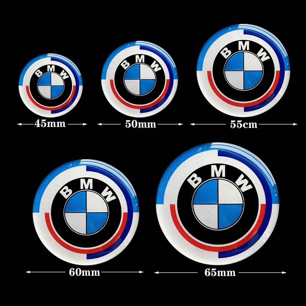 Set 2 Miếng Dán Logo 3D Phản Quang Cho Xe Mô Tô BMW