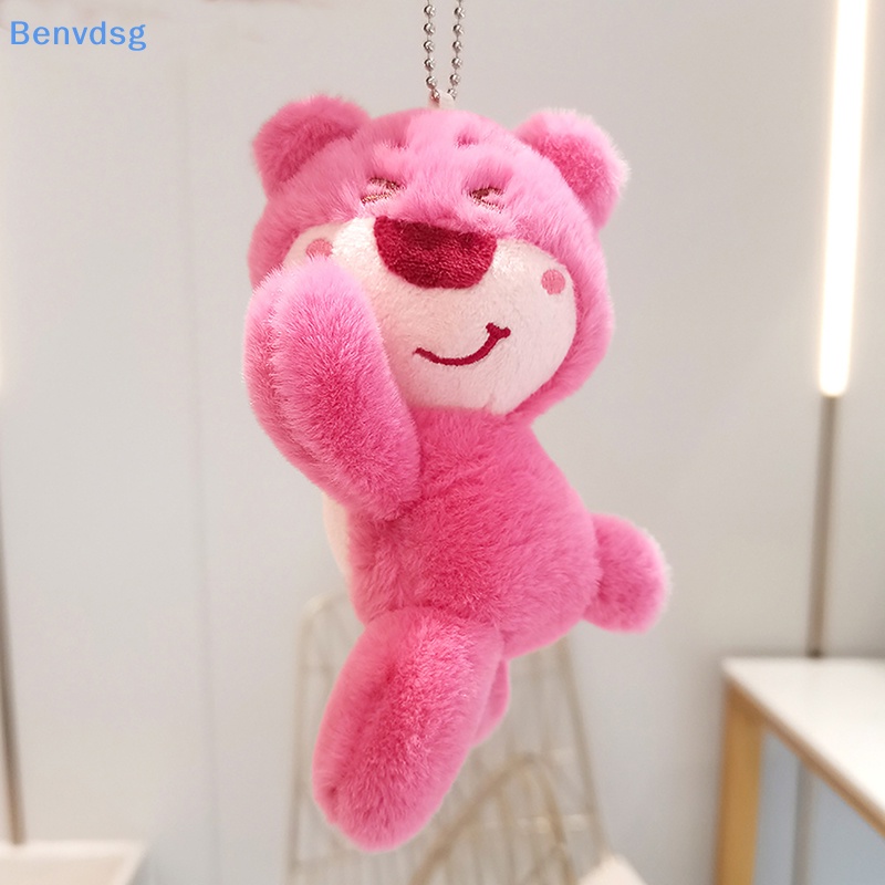 Móc Khóa Hình Gấu Nhồi Bông Dâu Tây Dễ Thương Cho Cặp Đôi