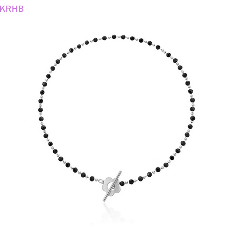 Vòng Cổ Chuỗi Hạt Màu Đen Phong Cách Hàn Quốc Thanh Lịch Cho Nữ Mới