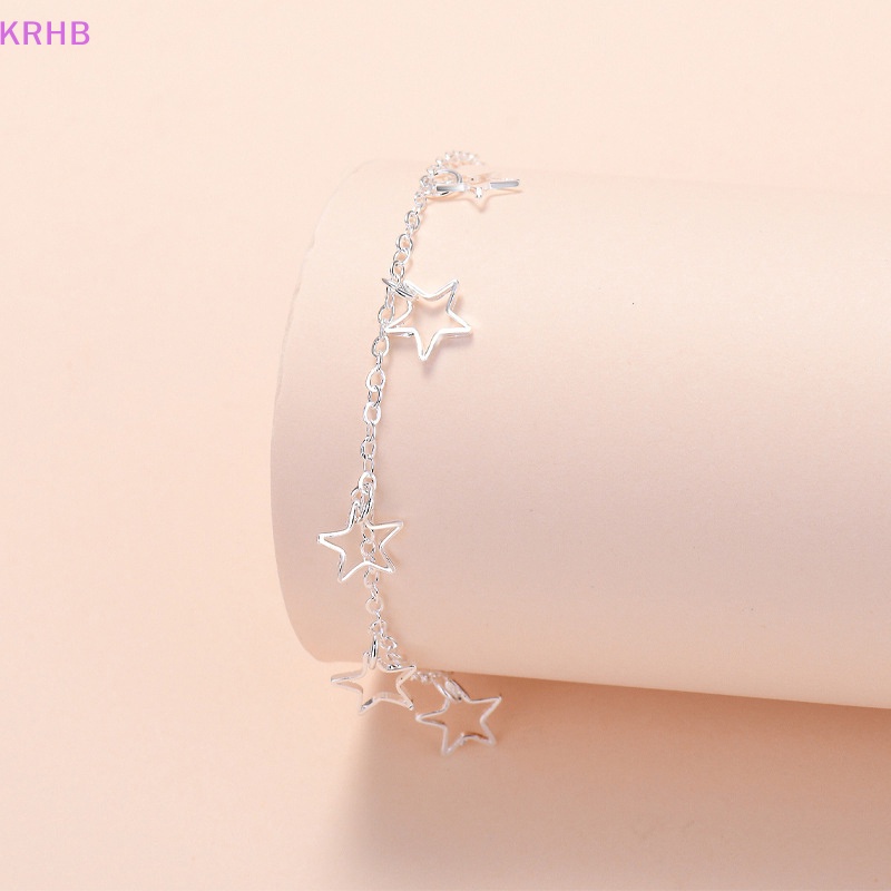 Vòng Tay Mạ Bạc Hình Ngôi Sao Năm Cánh Thời Trang Cho Nữ Mới