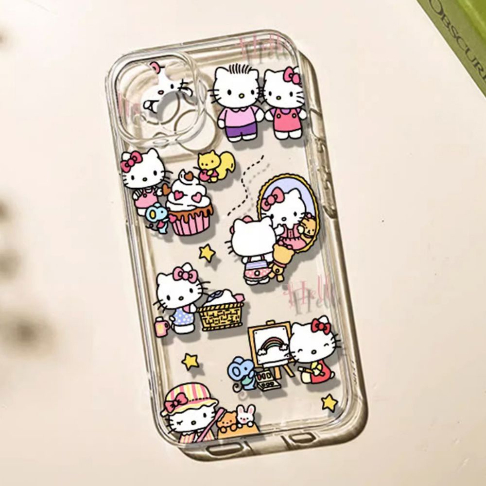 Ốp Điện Thoại TPU Mềm Chống Dấu Vân Tay In Hình Hello Kitty Cho IPhone 11 14 13 12 Pro Max XS XR 7 8 Plus
