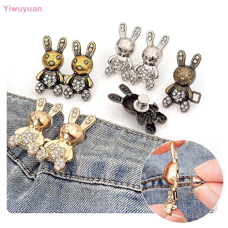 < Yiwuyuan > Nút Kim Loại Đính Ngọc Trai Có Thể Tái Sử Dụng Cài Áo / Quần