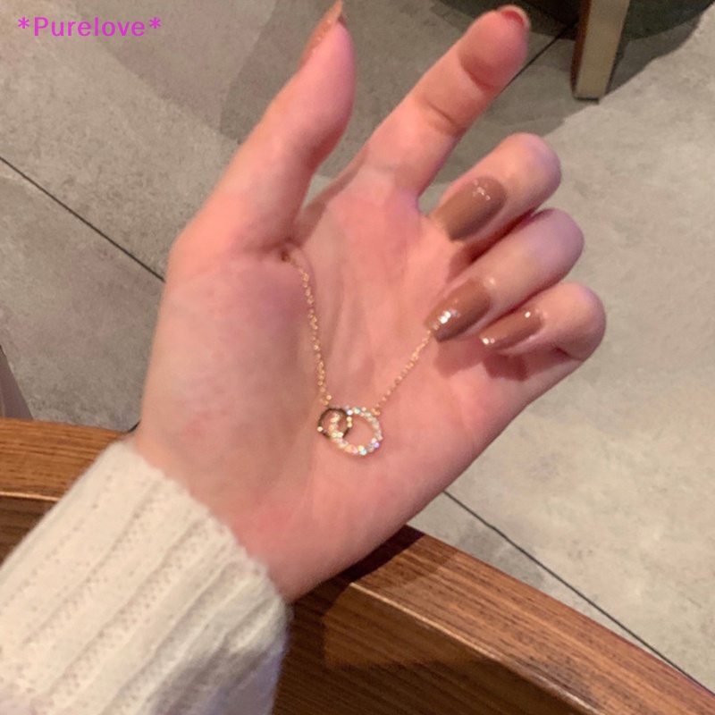 Vòng cổ Mặt Tròn Đính Đá Zircon Lấp Lánh Thời Trang Cho Nữ Mới