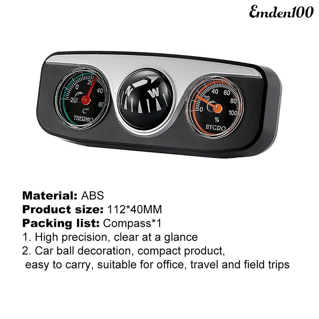 Nhiệt Kế 3 Trong 1 Bằng ABS Chất Lượng Cao Cho Xe Hơi