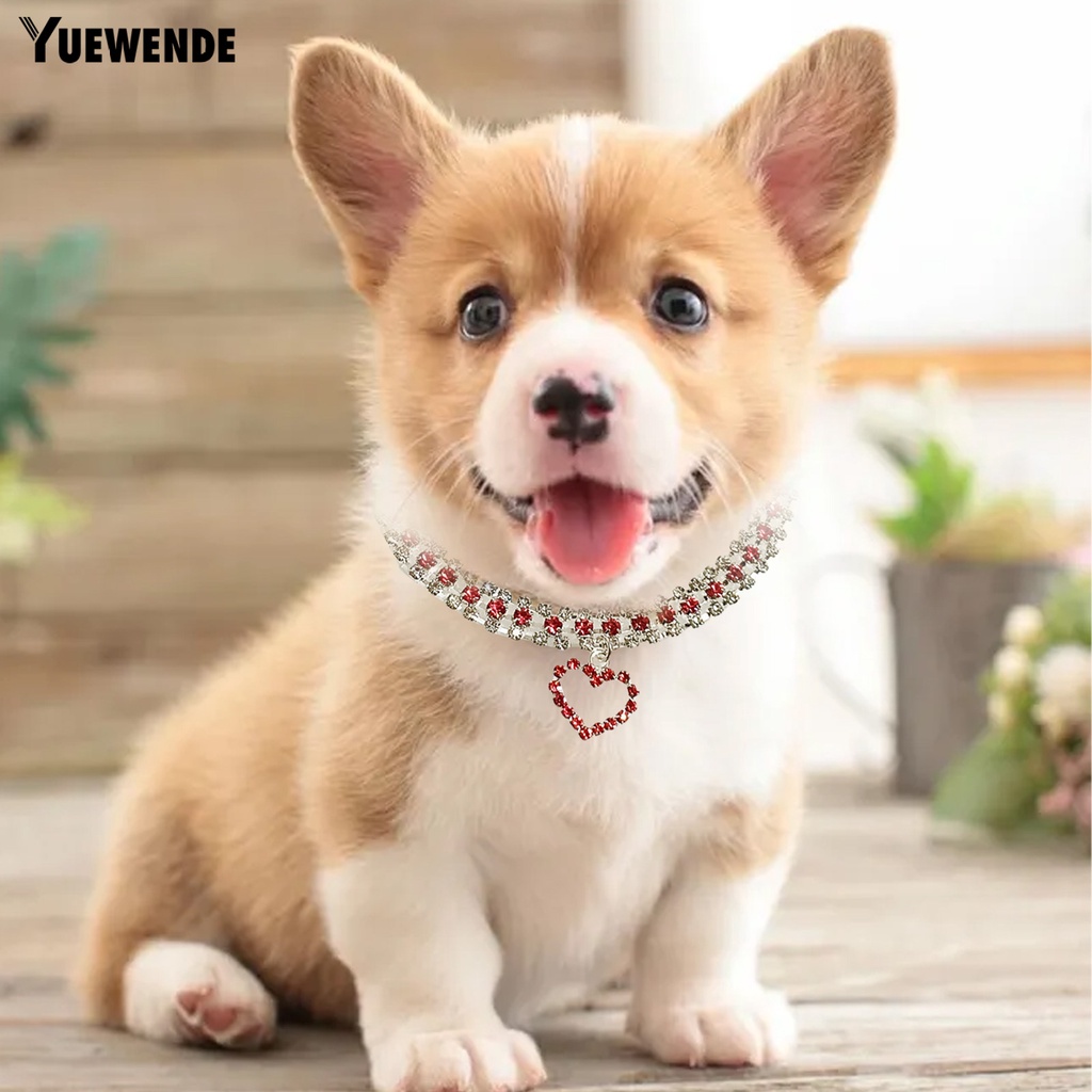 Vòng Cổ Hình Trái Tim Đính Đá Thời Trang Cho Thú Cưng