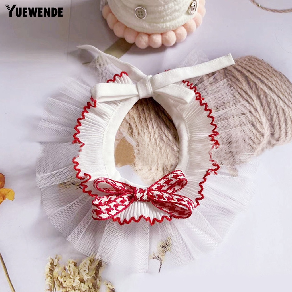 Yếm Đeo Cổ YQ.E Bằng Polyester Siêu Mềm Nhiều Lớp Thắt Nơ Xinh Xắn Cho Thú Cưng