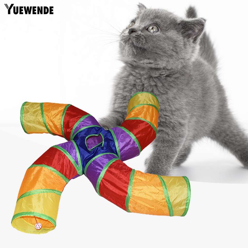 Đồ Chơi Đường Hầm Chữ S 4 Chiều Chống Cắn Chống Trầy Xước Giảm Căng Thẳng Cho Mèo Cưng