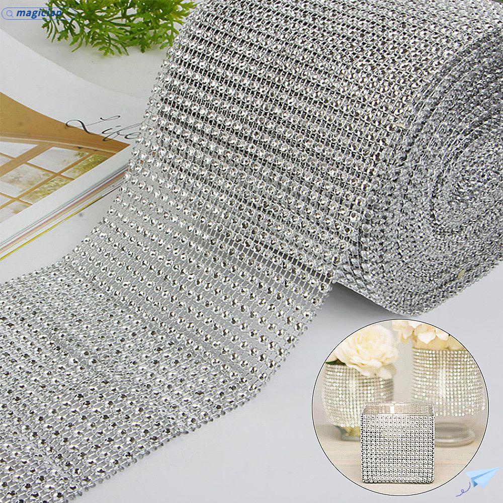 Mag 1 Yard 24 Hàng|Lưới Kim Cương Giả Cao Cấp Thời Trang|Túi Đựng Bánh Cupcake Phối Dây Xích Thiết Kế Dễ Thương|Dây Ruy Băng Trang Trí Xinh Xắn Chất Lượng