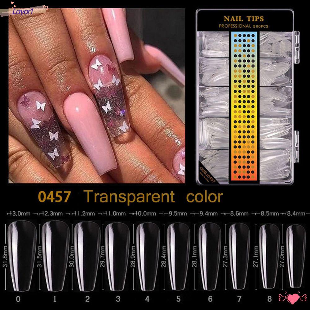 Hộp 1 500 Móng Tay Giả Che Phủ Toàn Diện / Một Nửa Kiểu Pháp DIY