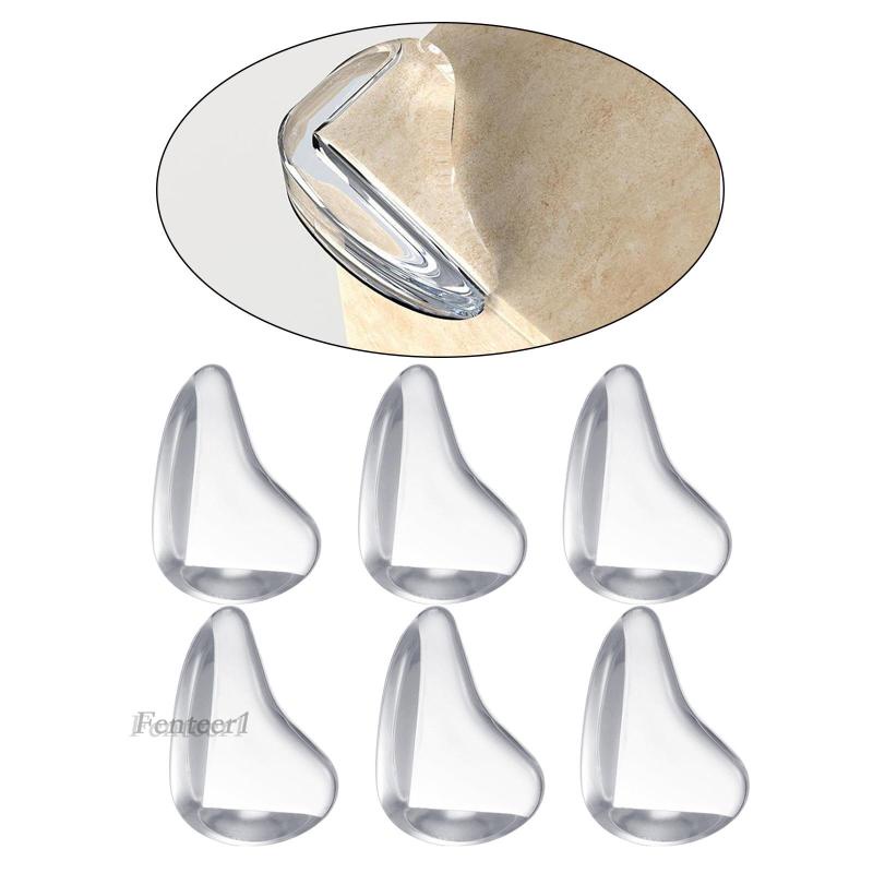 1 [Fenteer] Set 6 Miếng Bọc Cạnh Bàn / Góc Đồ Nội Thất Bảo Vệ An Toàn Cho Bé