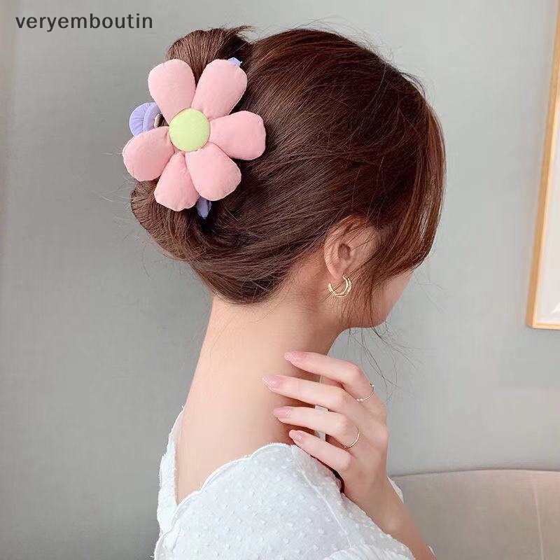 Kẹp Tóc Càng Cua Đính Hoa Dễ Thương Phong Cách Hàn Quốc Cho Nữ