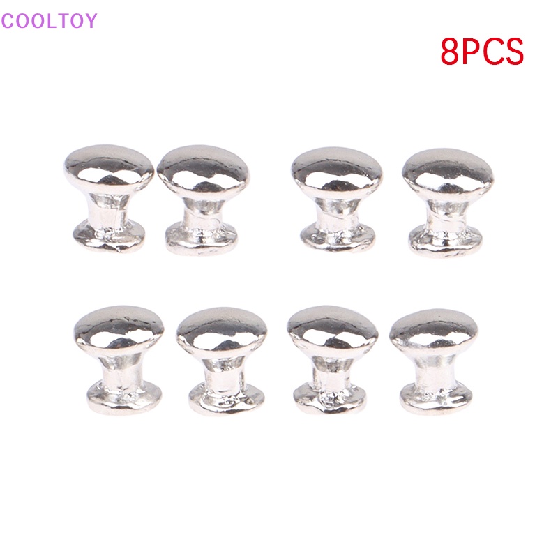 Set 8 Tay Nắm Cửa Tủ Hình Tròn Tỉ Lệ 1: 12 Trang Trí Nhà Búp Bê