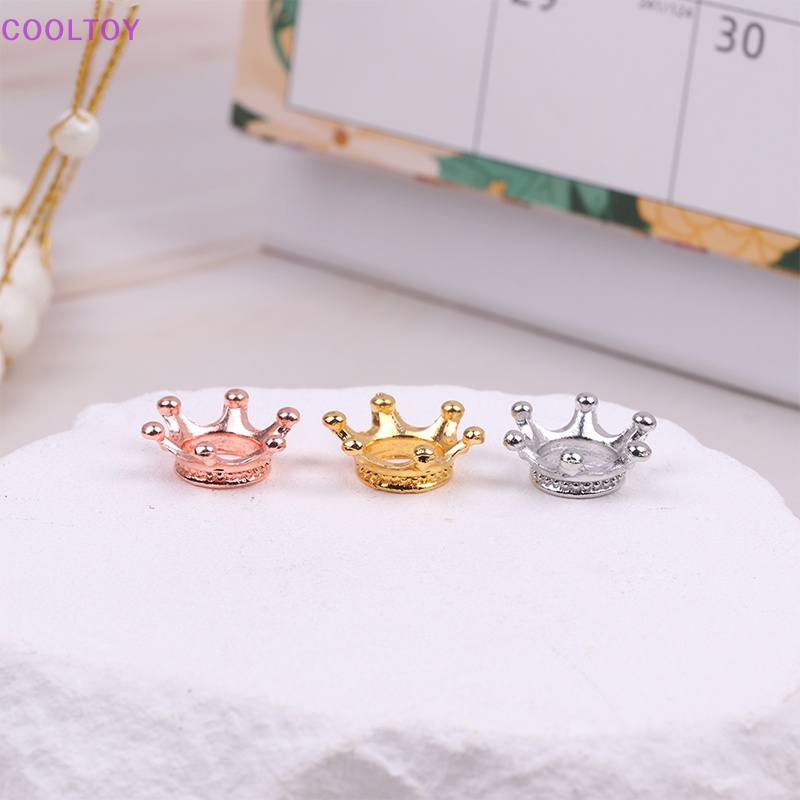 Set 2 Vương Miện Mini Bằng Nhôm Mạ Vàng / Bạc 1: 12 Trang Trí Nhà Búp Bê