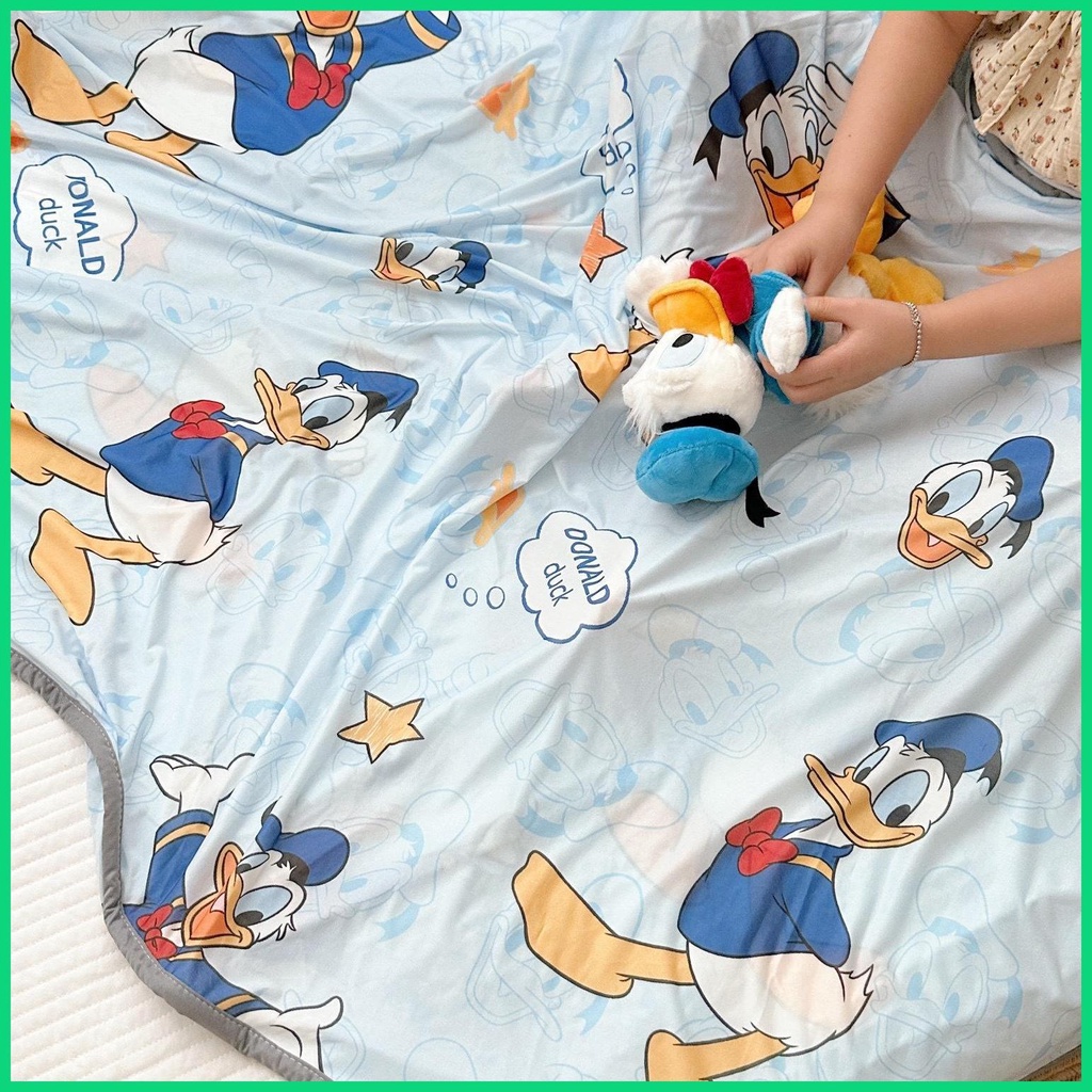 Chăn Mỏng Làm Mát Bằng Sợi Tre Thoáng Khí Họa Tiết Hoạt Hình Cho Mùa Hè