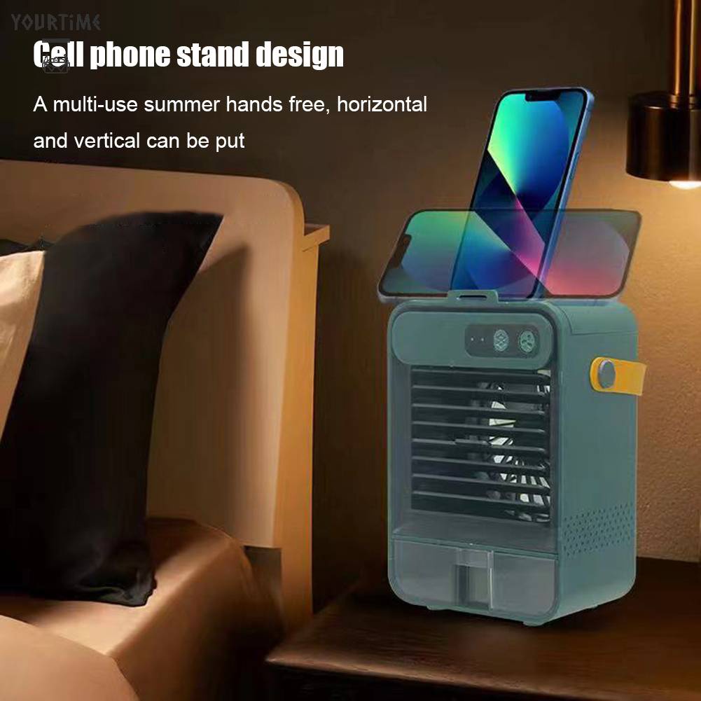 Quạt Mini Làm Mát Phun Sương Tạo Độ Ẩm 3 Tốc Độ Ít Ồn 1200mah