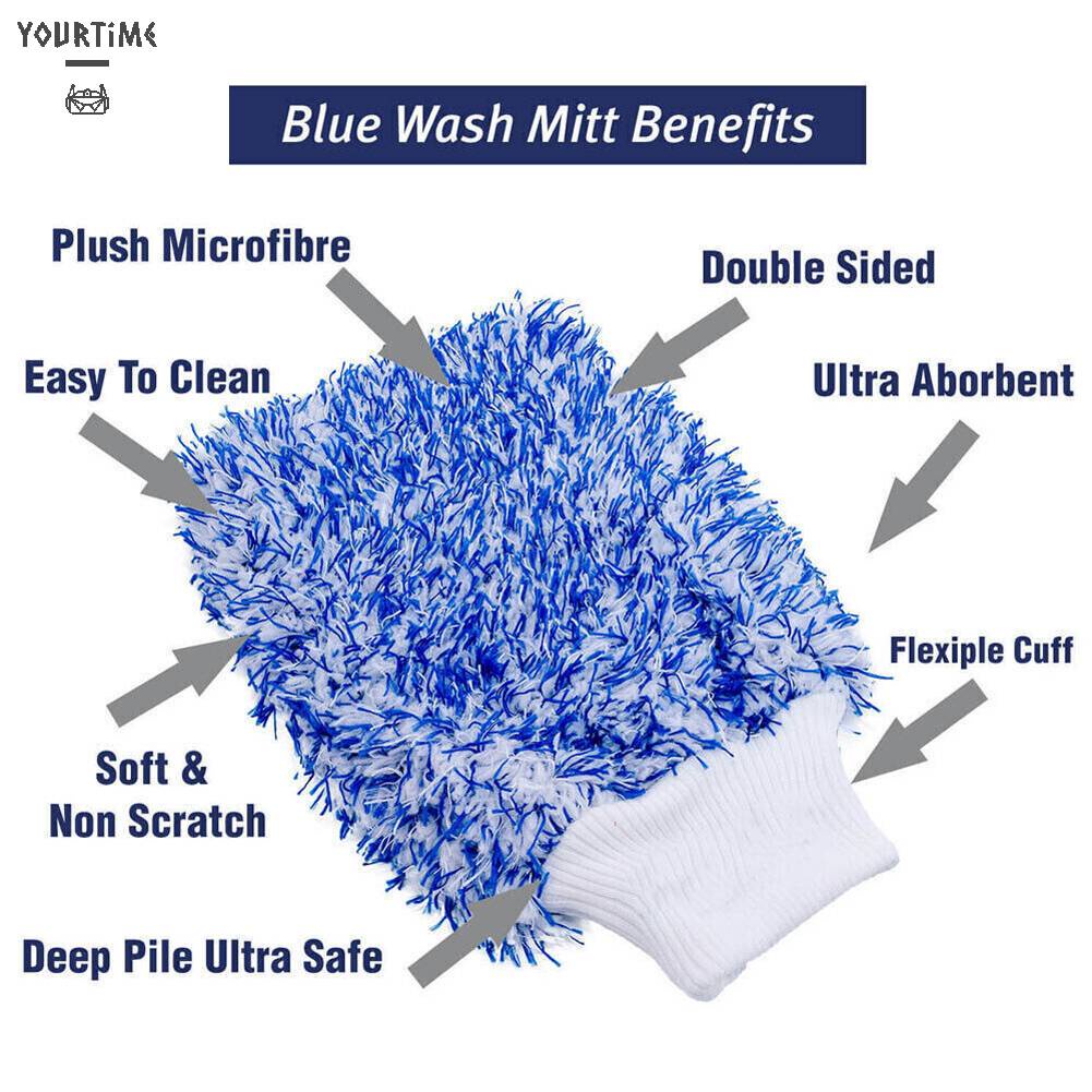 Găng Tay Lông Cừu San Hô Vệ Sinh Xe Ô Tô Tiện Lợi