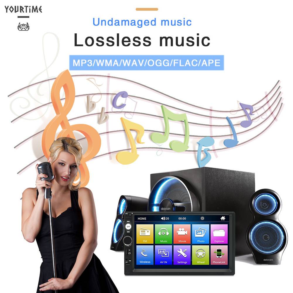 Máy Nghe Nhạc MP5 7in Tự Động Màn Hình LCD Đa Năng Cho Xe Hơi Xe Tải SUV