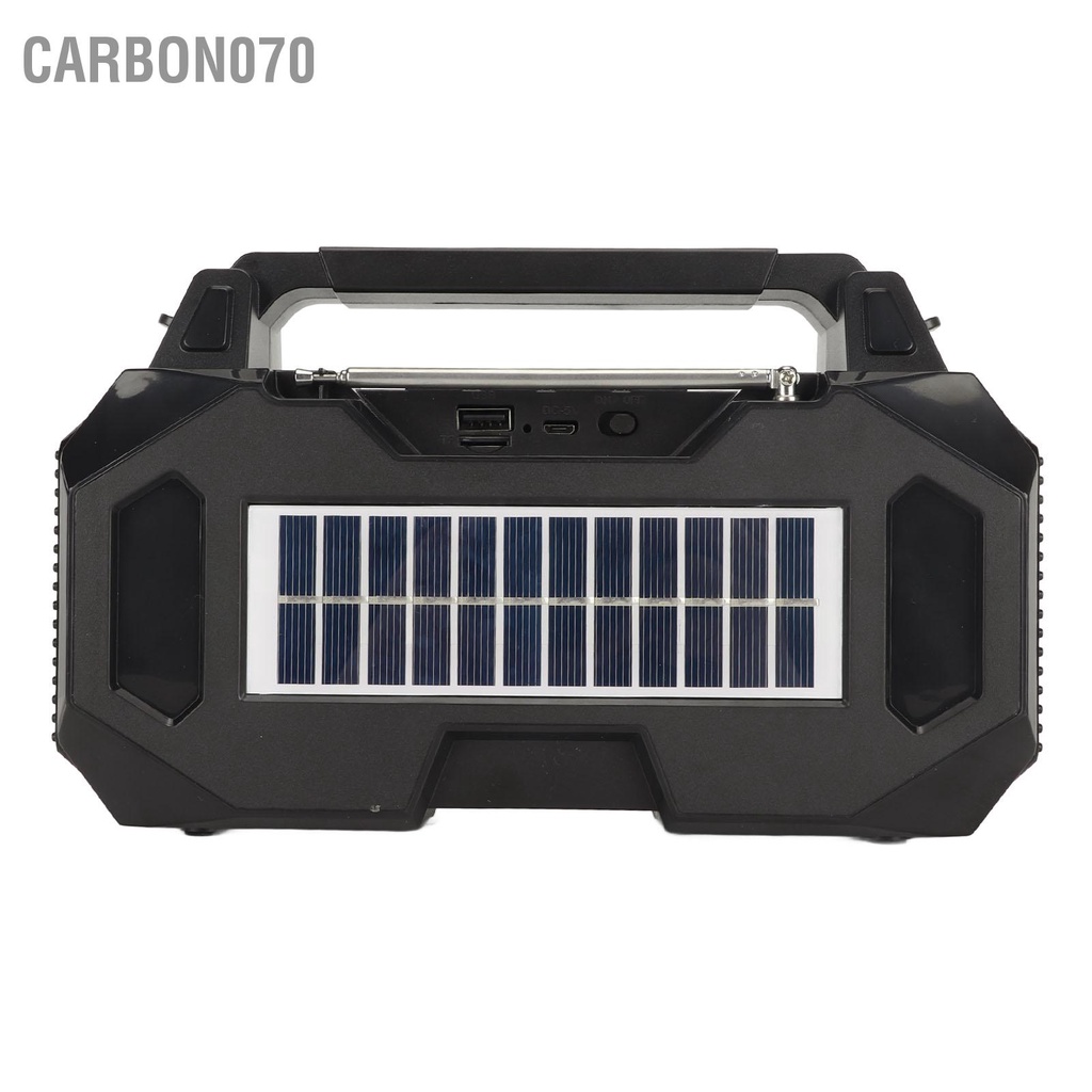 Carbon070 Loa Bluetooth năng lượng mặt trời di động Đài FM có giá đỡ điện thoại Đầu đọc thẻ lưu trữ siêu nhỏ cho du lịch ngoài