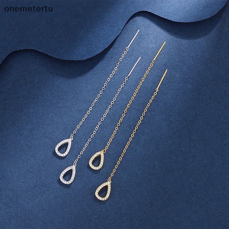 1 Đôi Bông Tai Dáng Dài Đính Đá Thời Trang Dành Cho Nữ