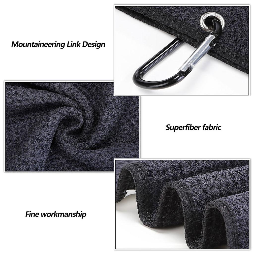 Khăn Lau Gậy Đánh Golf Bằng Sợi Micro Thấm Hút Nước Kèm Kẹp Có Móc Treo Tiện Dụng