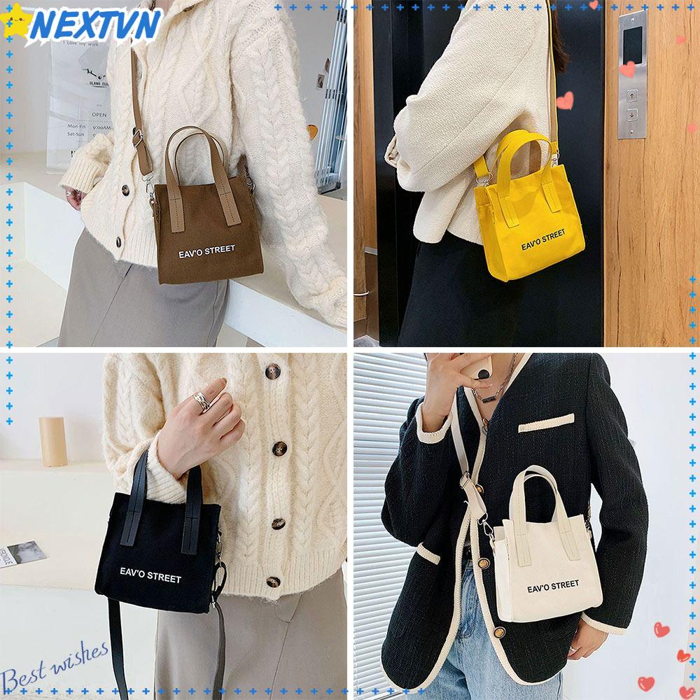 Túi Xách Đeo Vai Vải Bạt Thời Trang Nữ Sành Điệu