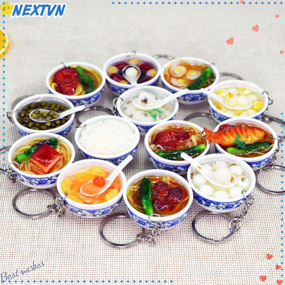 Móc Khóa Hình Tô Thức Ăn Mini Dễ Thương