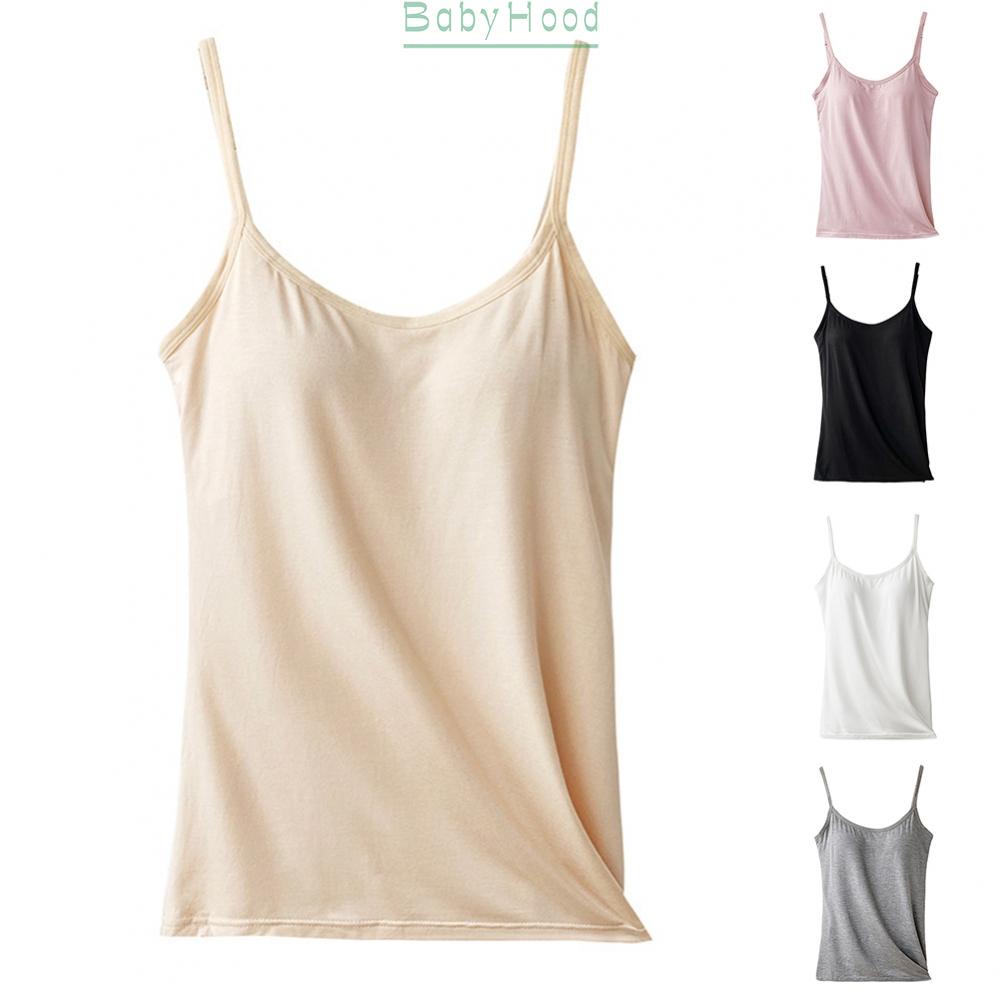 Women Camisole with Built in Bra Adjustable Strap Vest Tank Tops Yoga Wear#BBHOOD