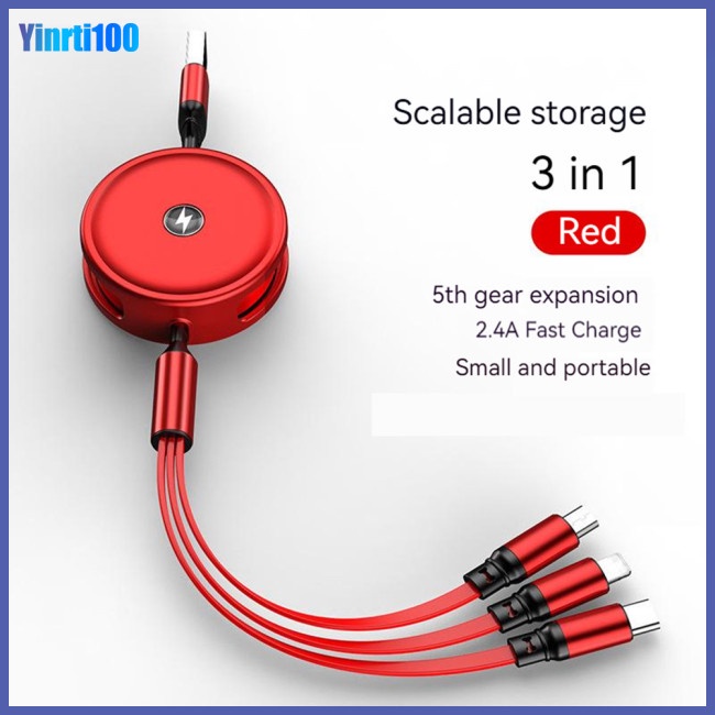 Dây Cáp Sạc Nhanh Yinrti 3 Trong 1 3a Chuyên Dụng Cho Huawei Android