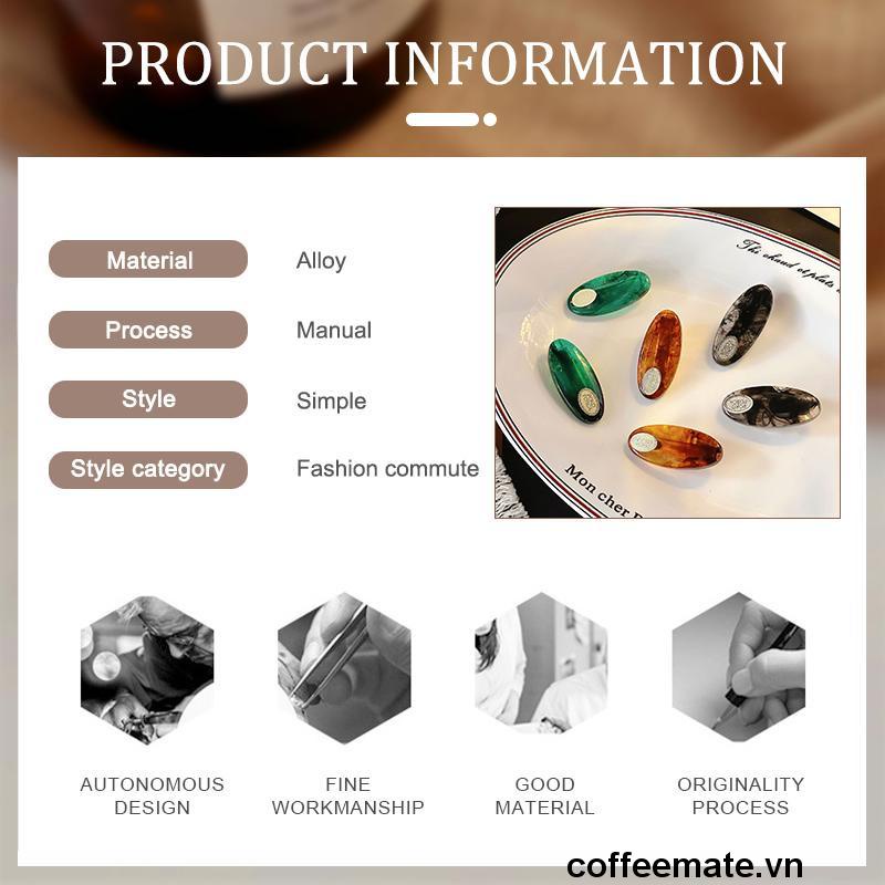 ⚡kẹp tóc mỏ vịt màu hổ phách phong cách retro hàn quốc cho nữ