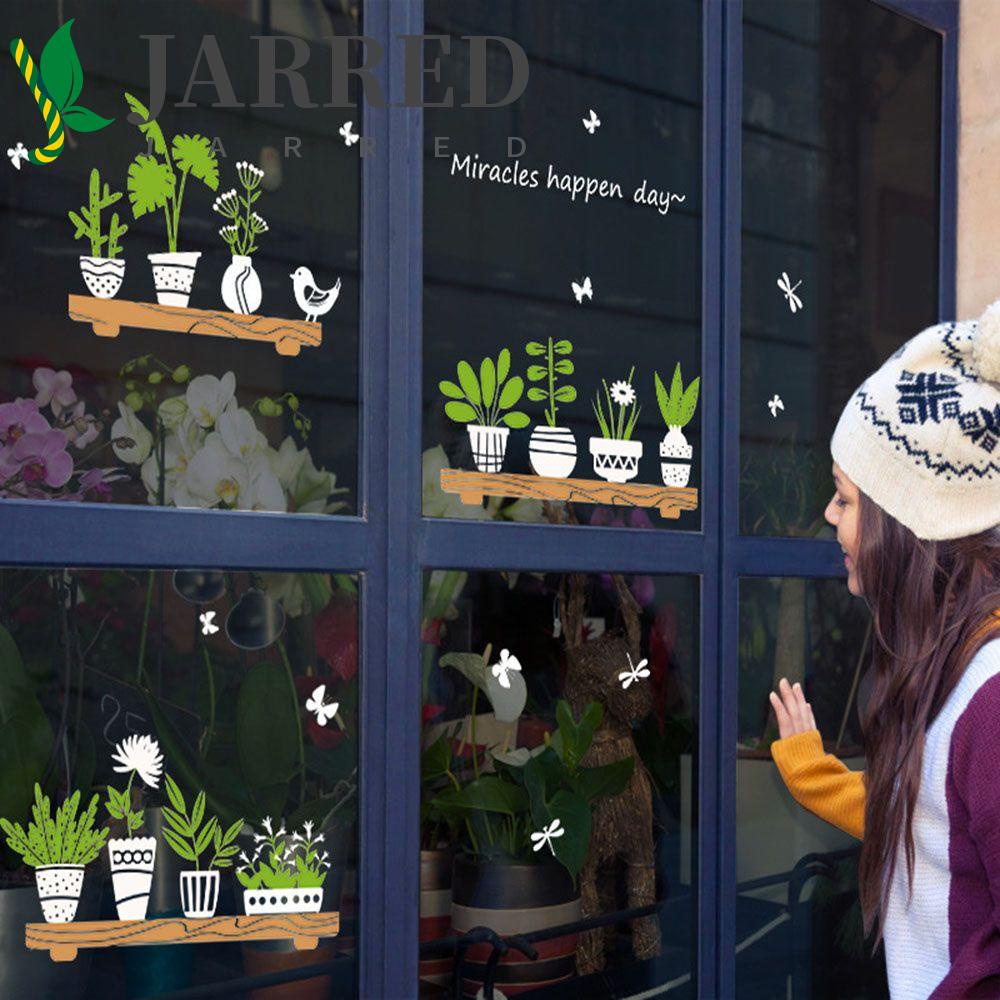 Đề Can PVC Dán Tường Chống Bụi Hình Chậu Hoa Hấp Dẫn Trang Trí Phông Nền Nhà Trẻ