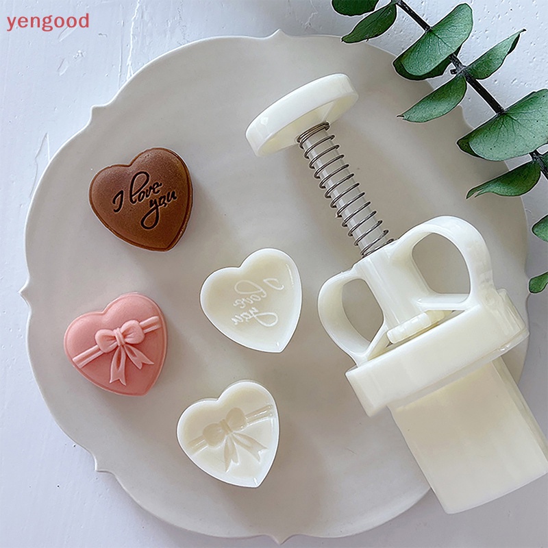 1 Bộ Khuôn Làm Bánh Trung Thu Hình Trái Tim Mini 20g