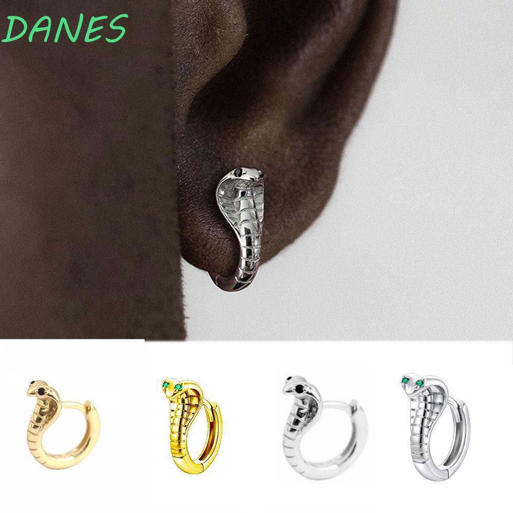 Bông Tai Hình Rắn Màu Sắc Đơn Giản Phong Cách Punk Cá Tính Cho Nam