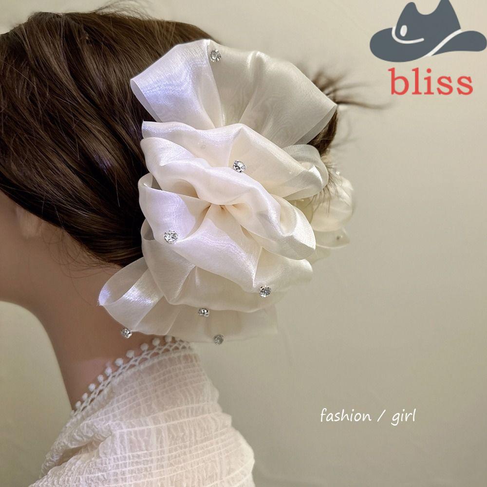 Kẹp Tóc Càng Cua Vải Voan Phối Lưới Thắt Nơ Phong Cách Hàn Quốc Ngọt|Kẹp Tóc Thiết Kế Xinh Xắn Thời Trang Cho Nữ