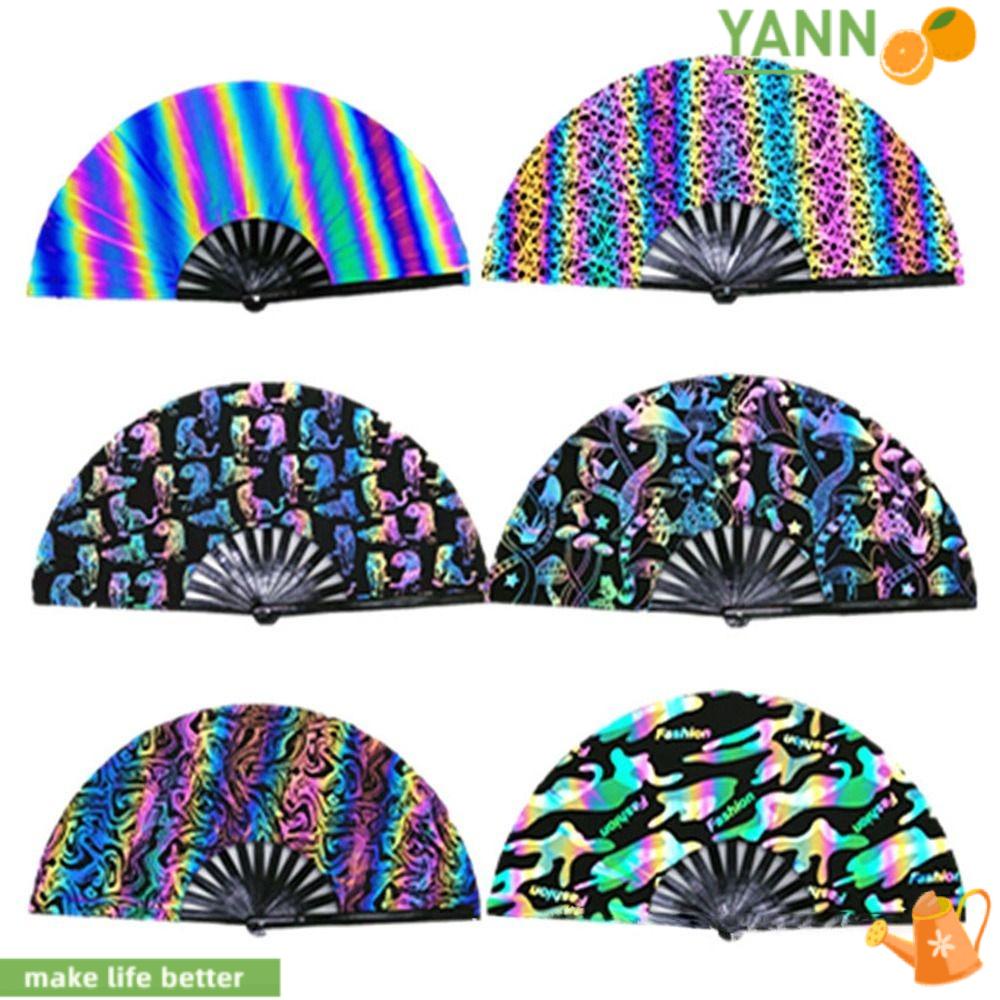 Quạt Cầm Tay Bằng Tre Satin Phản Quang 1 Cái Cho Nam &amp; Nữ